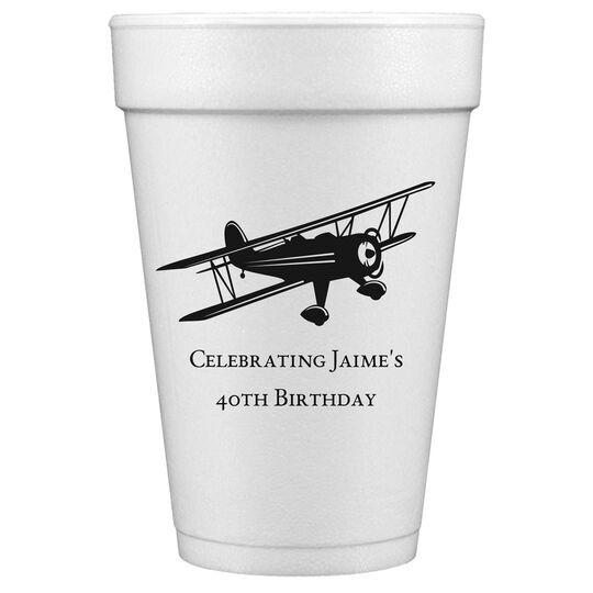 Biplane Styrofoam Cups